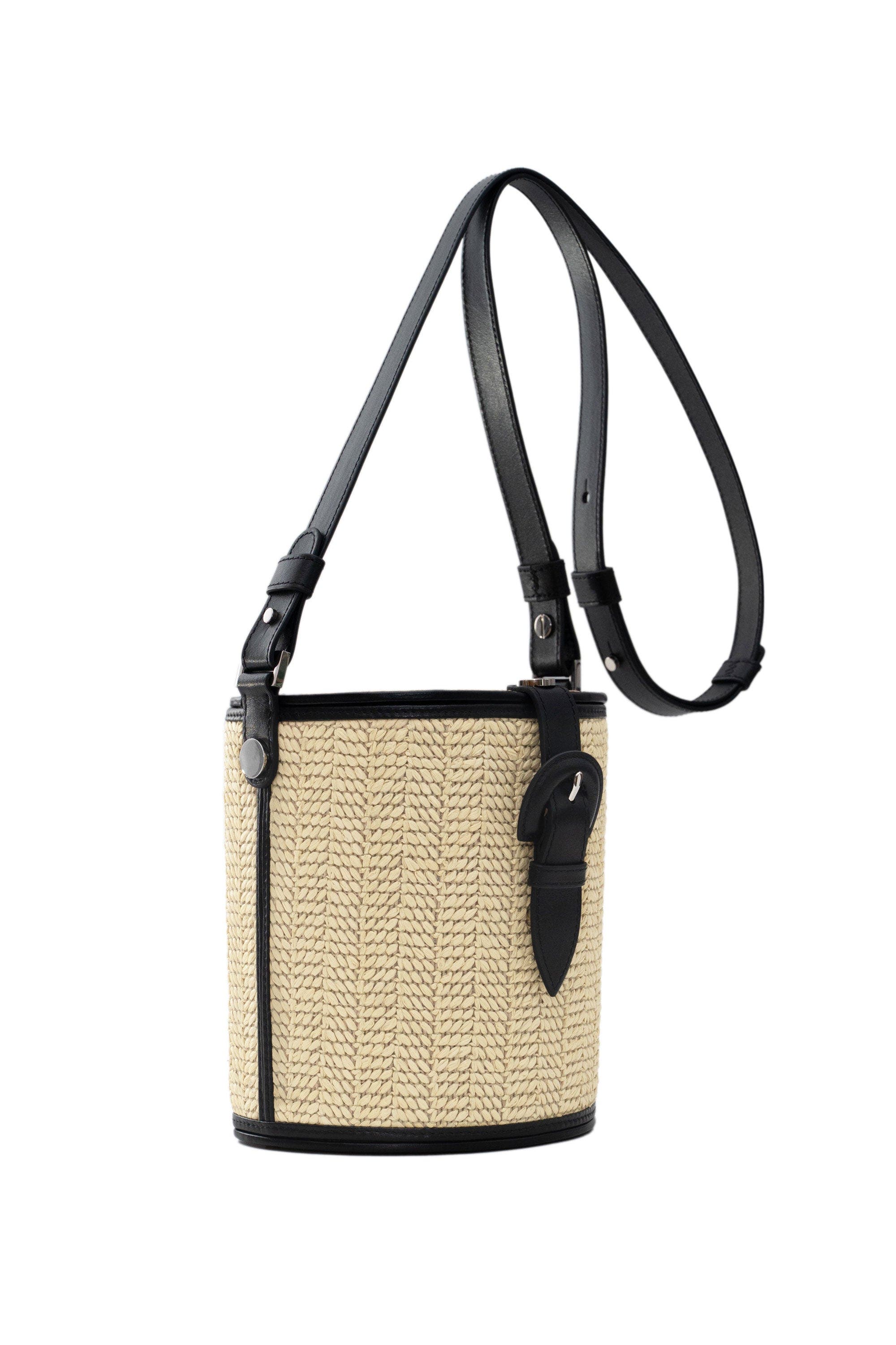 PERRIN PARIS La Parisienne Xbody Raphia, Alternate, color, Raphia Beige / Black