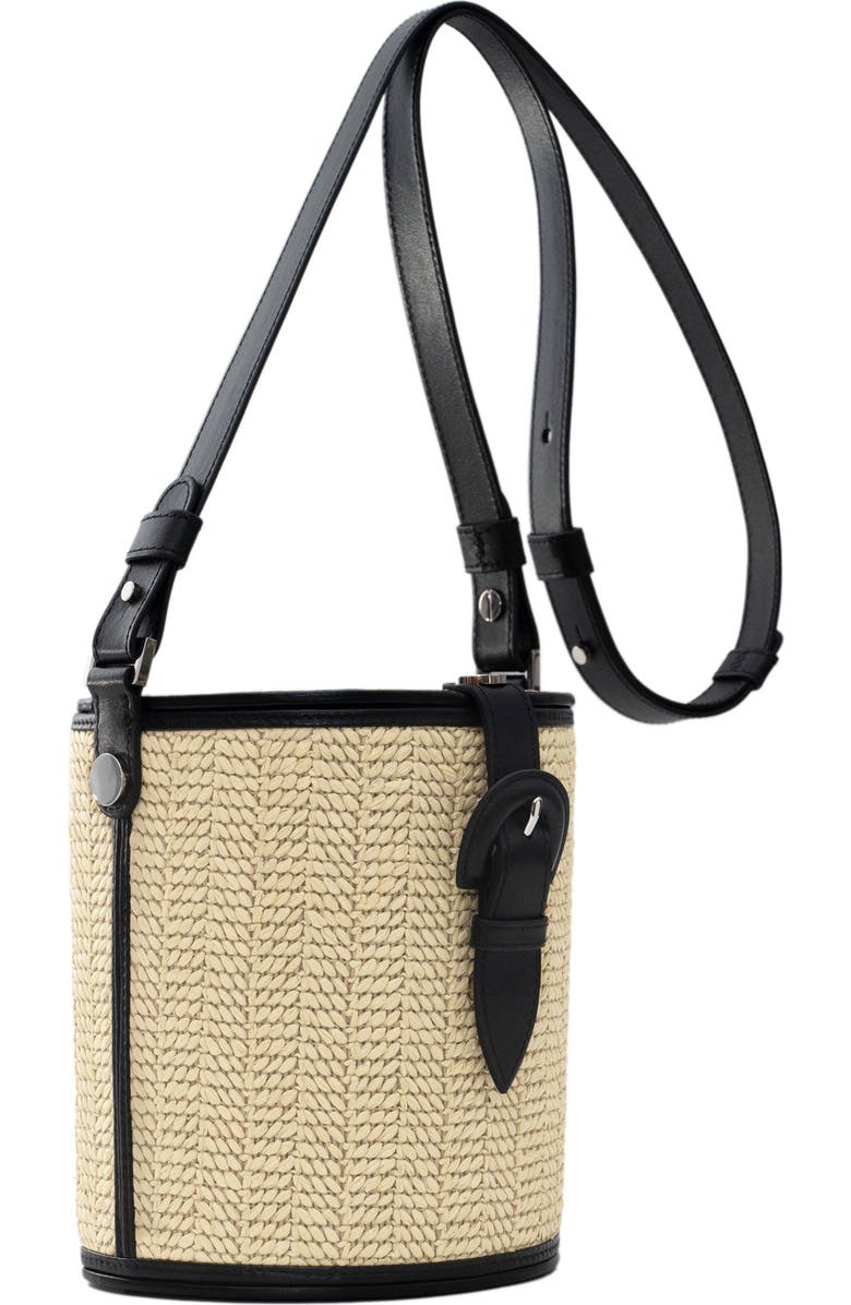 PERRIN PARIS La Parisienne Xbody Raphia, Alternate, color, Raphia Beige / Black