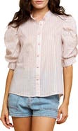 CIEBON Afina Metallic Puff Sleeve Shirt