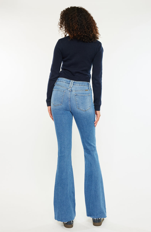 Kancan Eva Essentials High Rise Bootcut Jeans In Blue
