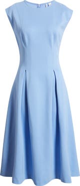Nordstrom Pleated Cap Sleeve Ponte Dress