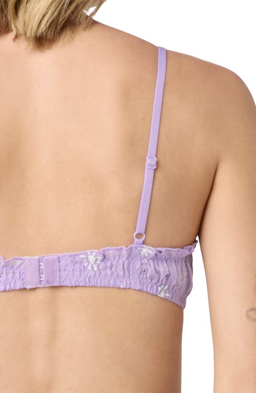 Florence By Mills Eyelet Cotton Bralette In Lavender Multi