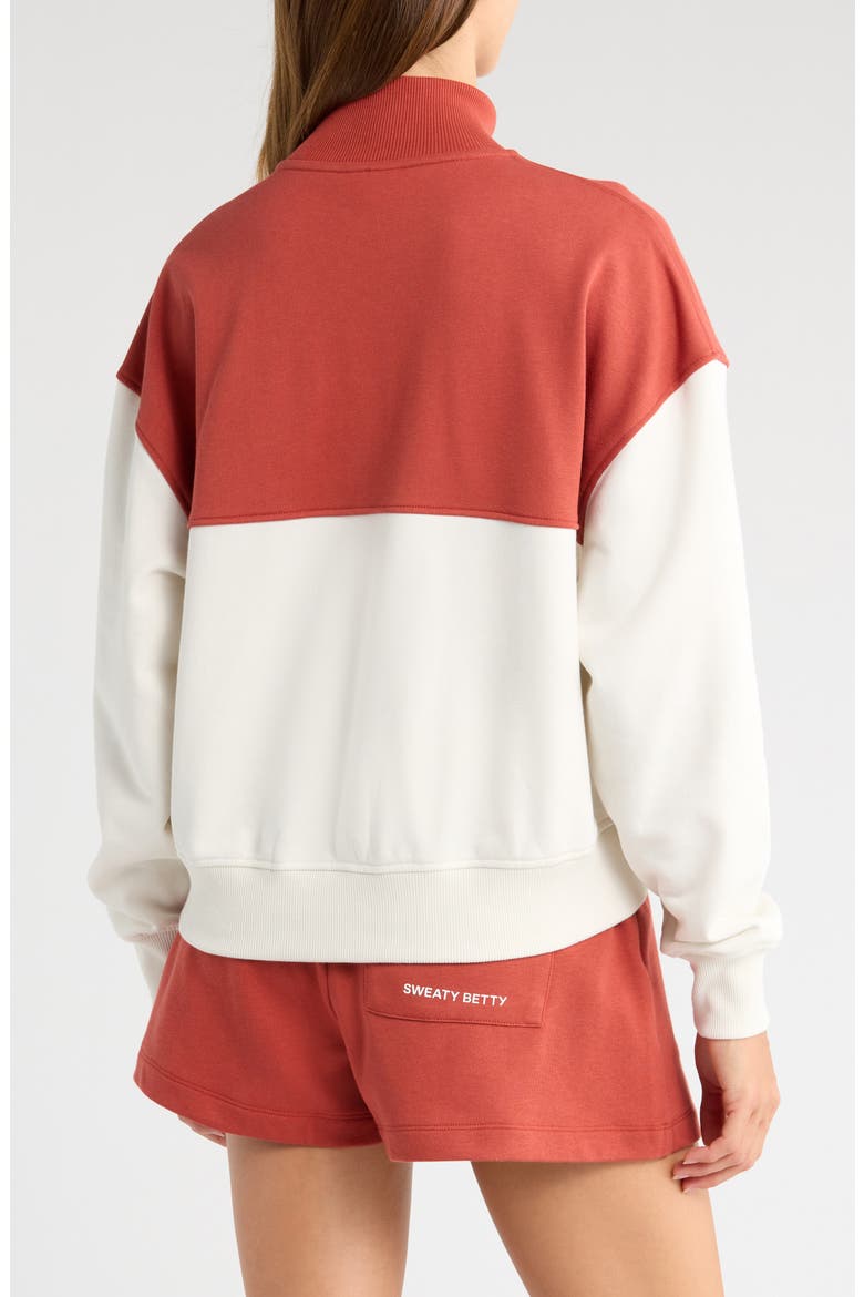 Revive Colorblock Half Zip Sweatshirt, Alternate, color, EMBER RED LILY WHITE