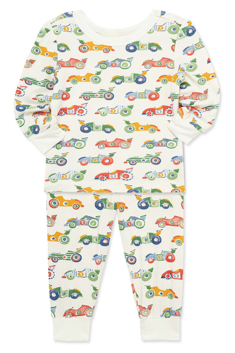 4-Piece Racecar Snug Fit Pajamas, Alternate, color, BLUE/ WHITE