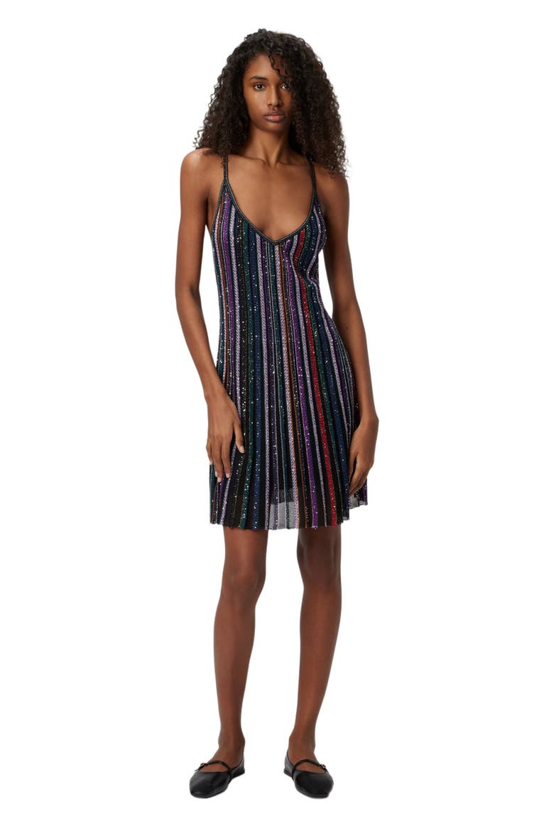 Mini Dress With Interlaced Straps, Main, color, Multicoloured