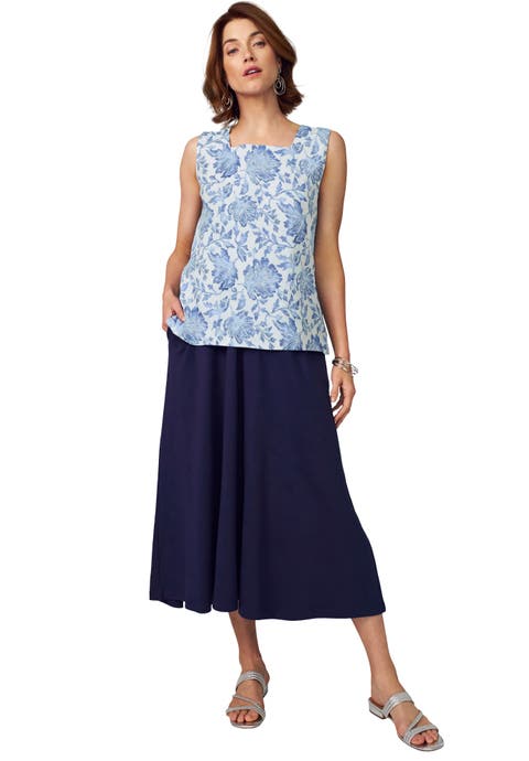 Stretch Cotton Square Neck Tank (Plus)