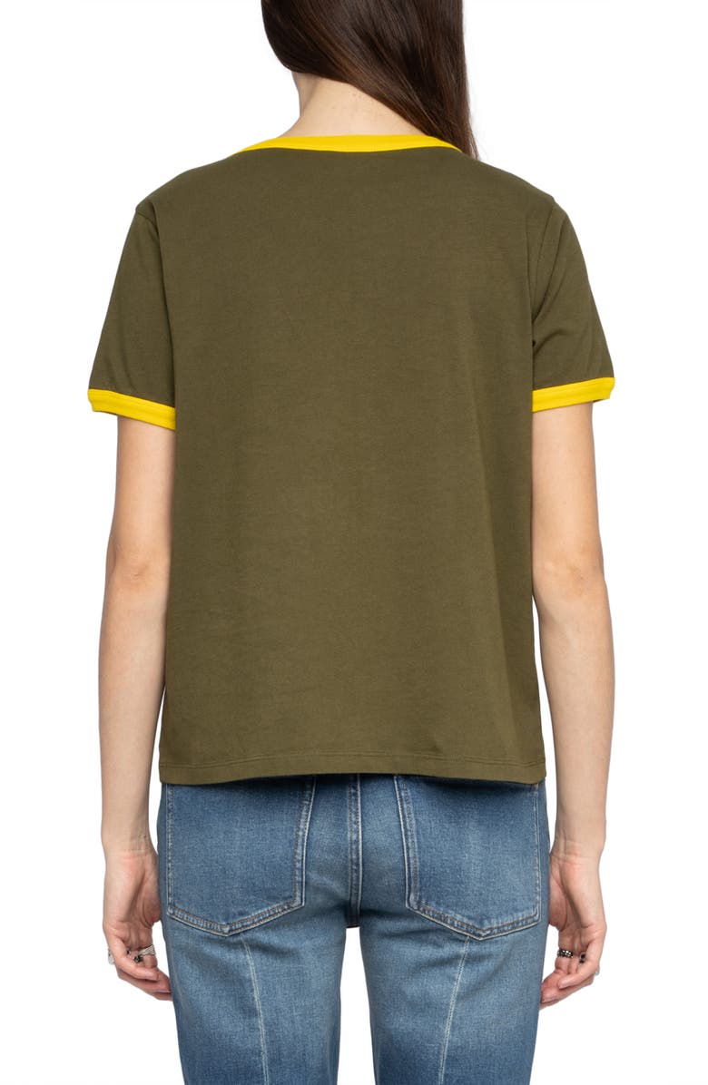 Zadig & Voltaire Alys Voltaire Paris Appliqué Cotton Graphic T-Shirt, Alternate, color, Tilleul