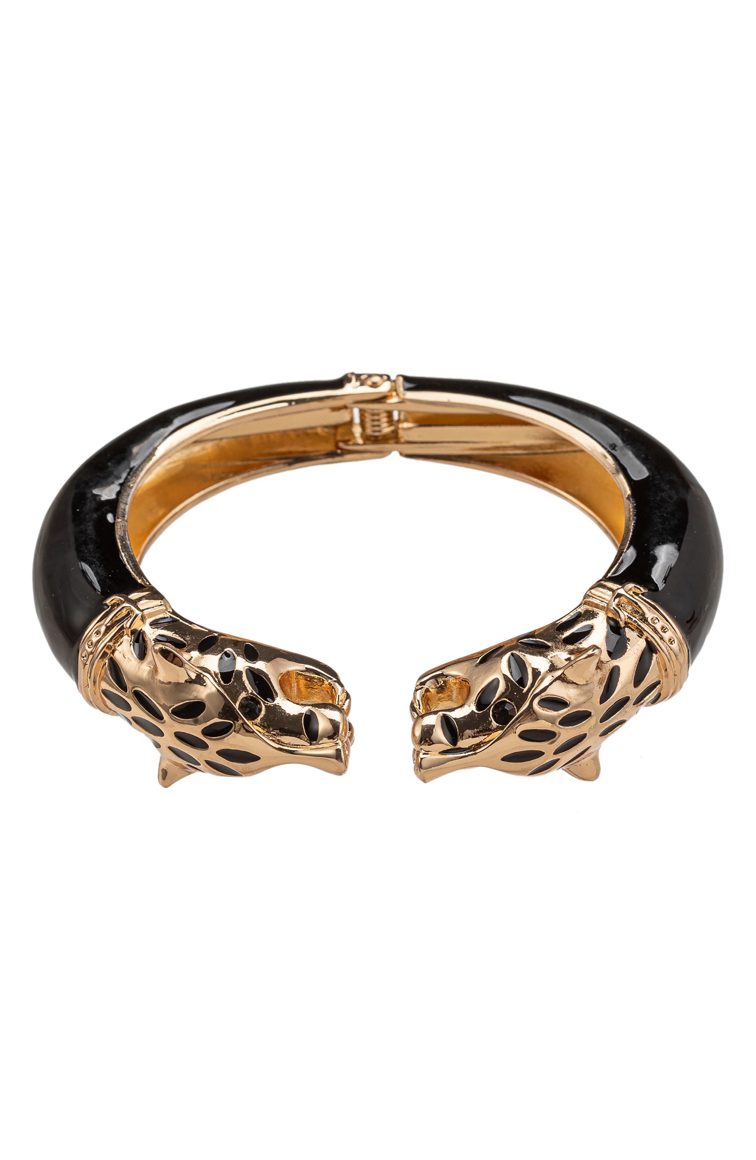 EYE CANDY LOS ANGELES Talia Leopard Hinged Cuff Bracelet