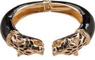 EYE CANDY LOS ANGELES Talia Leopard Hinged Cuff Bracelet