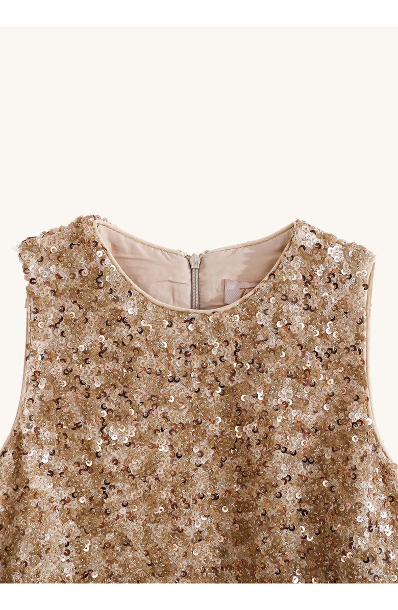 Tulleen Ruffles & Gleam Dress, Alternate, color, Gold