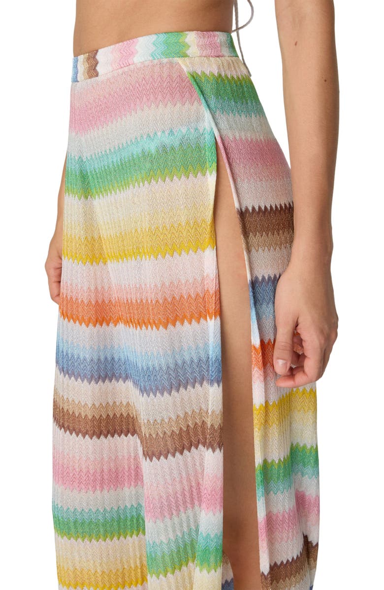 Missoni Beach Cover-up Pants With Dégradé Zigzag Pattern And Slits, Alternate, color, Multicoloured