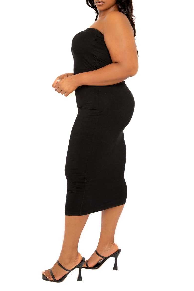 Tube Midi Dress, Alternate, color, BLACK