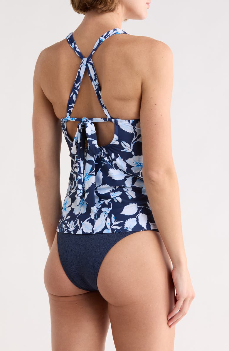 JANTZEN Louise Wrap Tankini Bikini Top, Alternate, color, Pantheon Blue