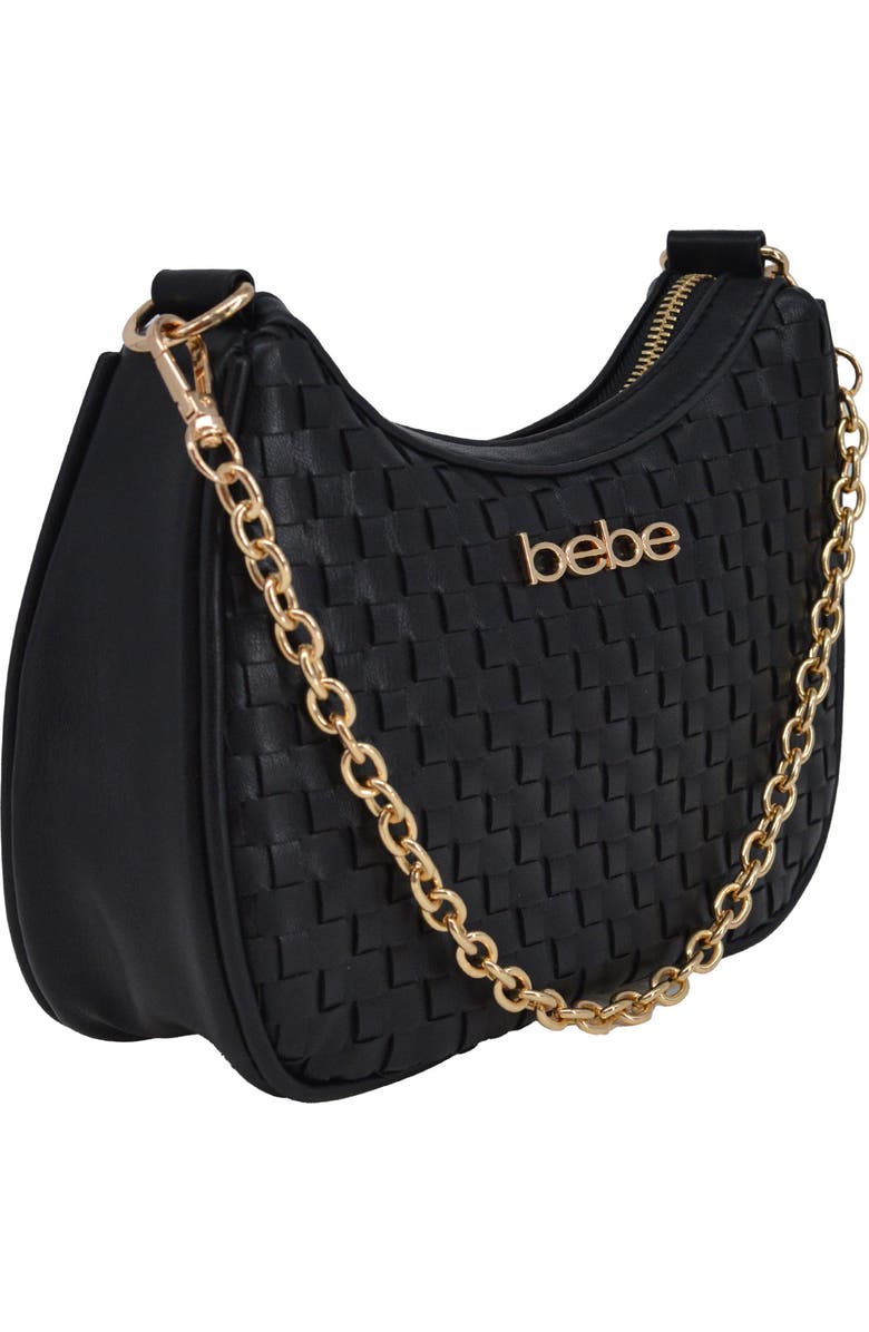 bebe Yara Woven Crossbody Bag with Zip Pouch, Alternate, color, Black