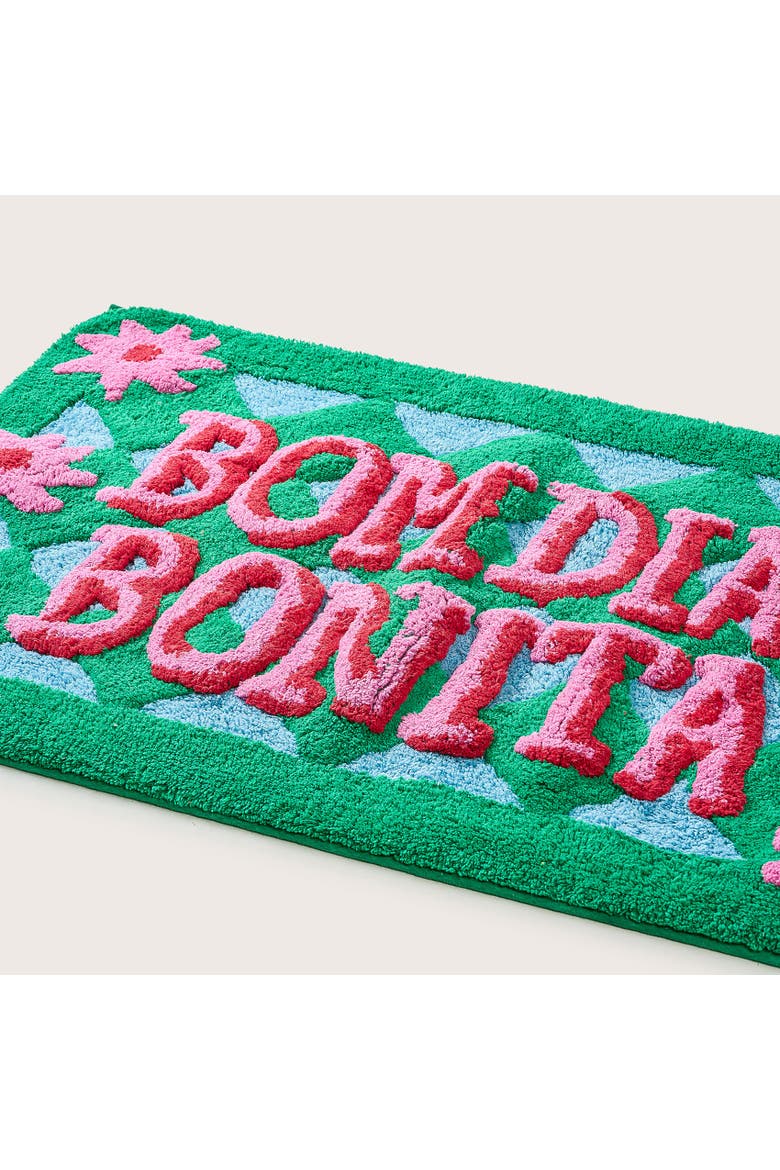 Punjab Bonita 100% Cotton Bath Mat 23.5" x Spa-Inspired, Alternate, color, Green