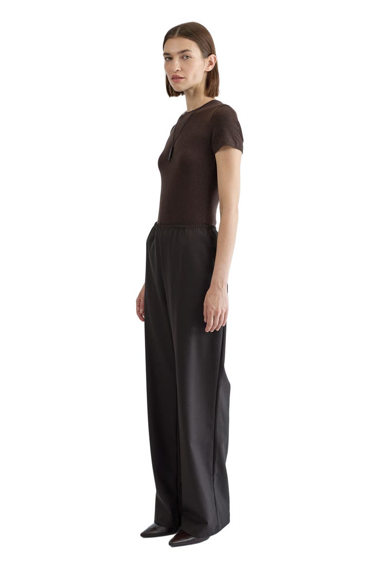 Short Sleeve Knit Top, Alternate, color, Dark Brown