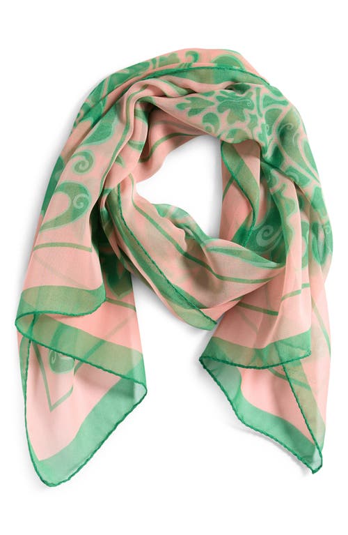 Etro Tosca Silk Scarf In Print On Pink/purple Base