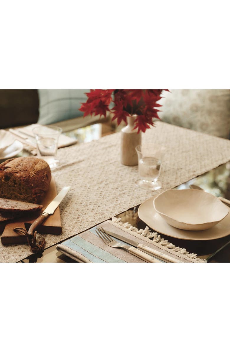 Coyuchi Coral Bell Print Table Runner, Alternate, color, Chestnut