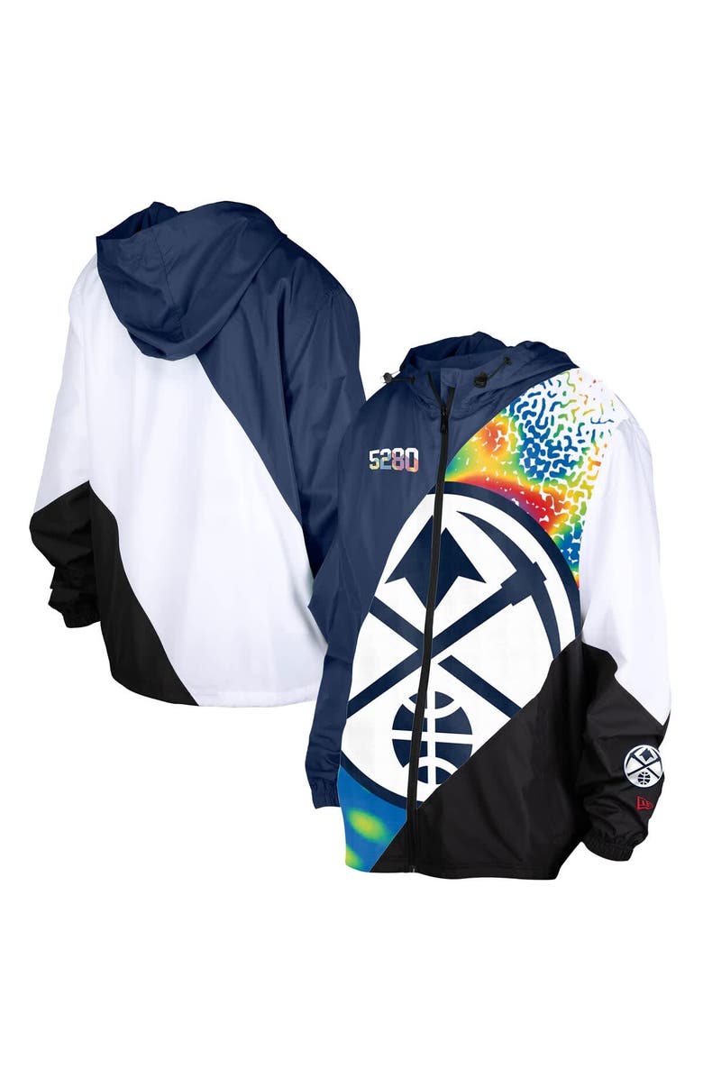 New Era Men's New Era Navy Denver Nuggets 2024/25 City Edition Full-Zip Windbreaker Jacket, Main, color,