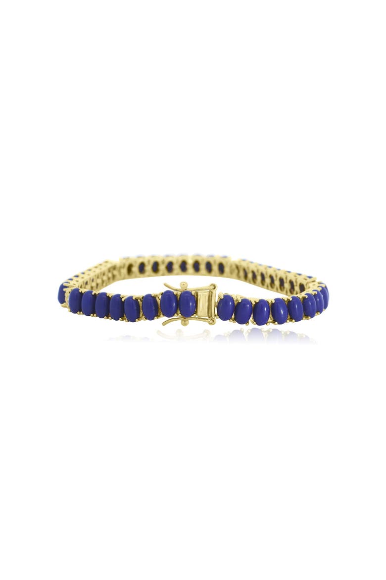 Oval Lapis CZ Tennis Bracelet, Alternate, color, Lapis