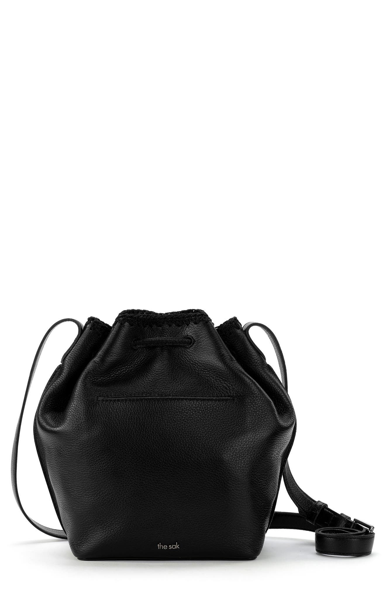 The Sak Ivy Drawstring Leather Bucket Bag, Main, color, 