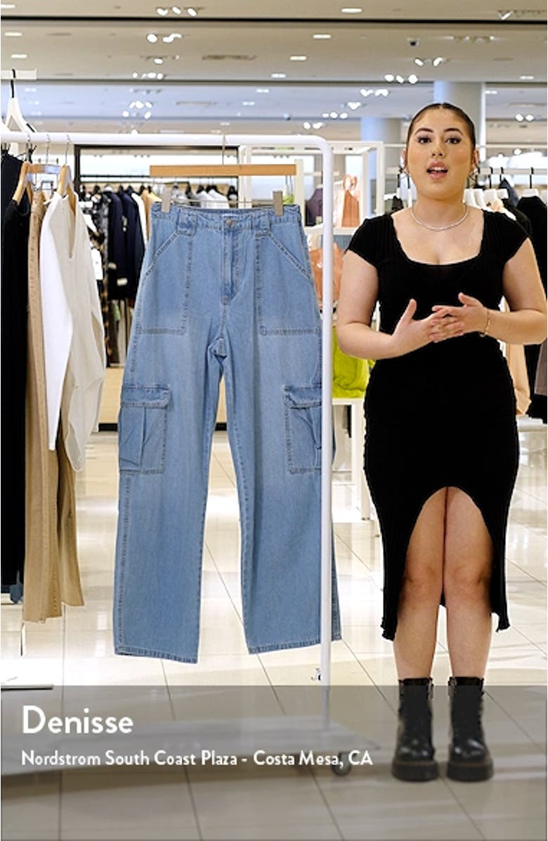 Elastic Waist Wide Leg Carpenter Jeans, sales video thumbnail