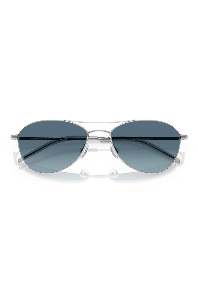 57mm Pilot Sunglasses, Alternate, color, SILVER / MARINE GRADIENT