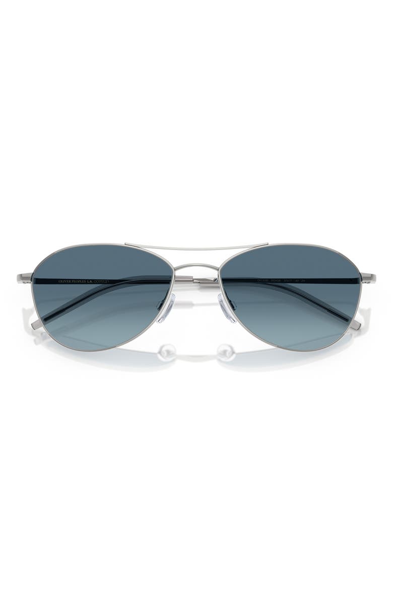 Oliver Peoples 57mm Pilot Sunglasses, Alternate, color, Silver / Marine Gradient