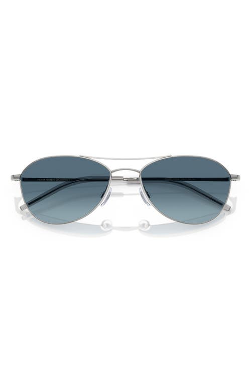 Oliver Peoples 57mm Pilot Sunglasses In Metallic