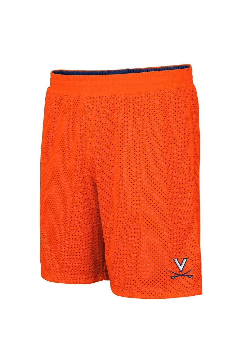 Men's Colosseum Orange/Navy Virginia Cavaliers Wiggum Reversible Logo Shorts, Alternate, color, Orange