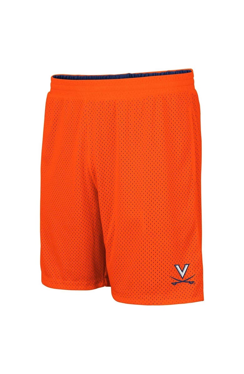 COLOSSEUM Men's Colosseum Orange/Navy Virginia Cavaliers Wiggum Reversible Logo Shorts, Alternate, color, 