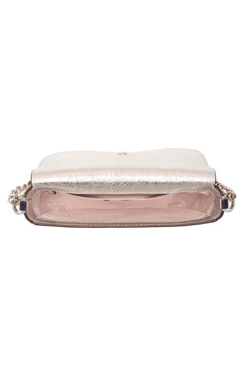 Kate Spade New York Krista Metallic Chain Flap Crossbody Bag In Silver
