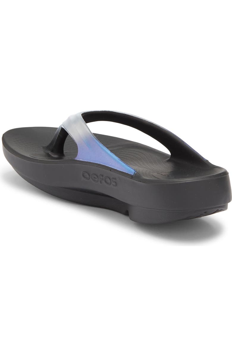 Oofos Oolala Luxe Flip Flop Sandal, Alternate, color, Black/ Frost