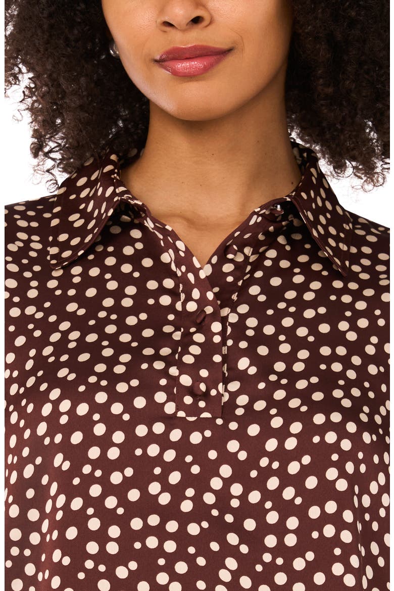 Polka Dot Long Sleeve Satin Top, Alternate, color, RAINY DAY