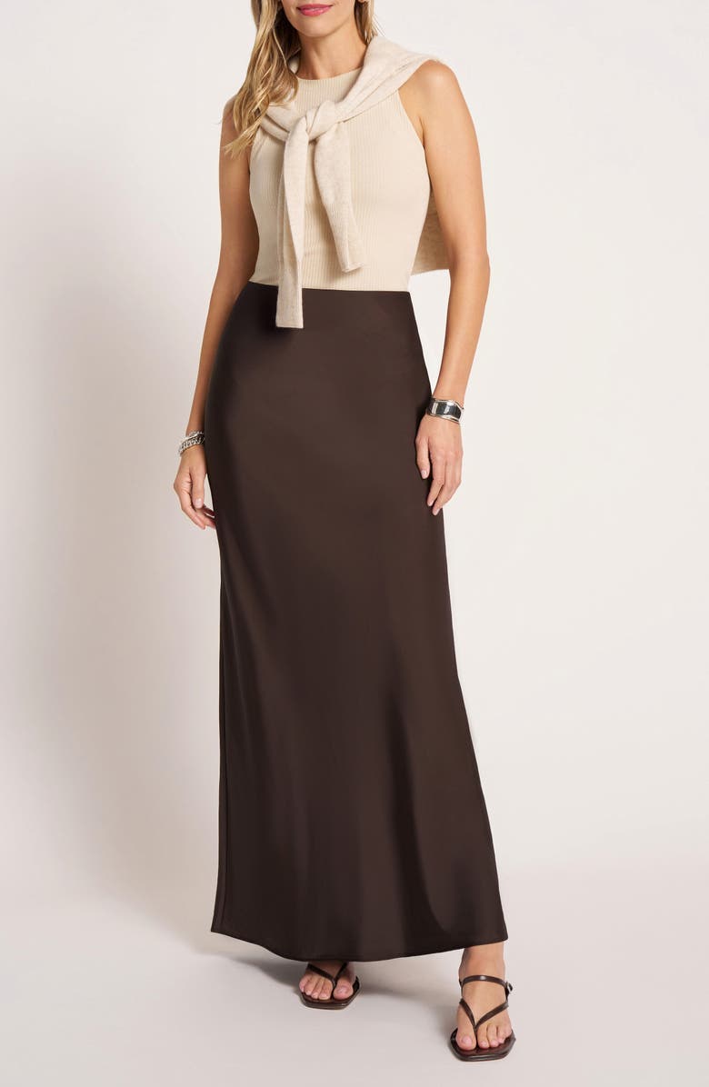 matty m. Sorelia Satin Maxi Skirt, Alternate, color,