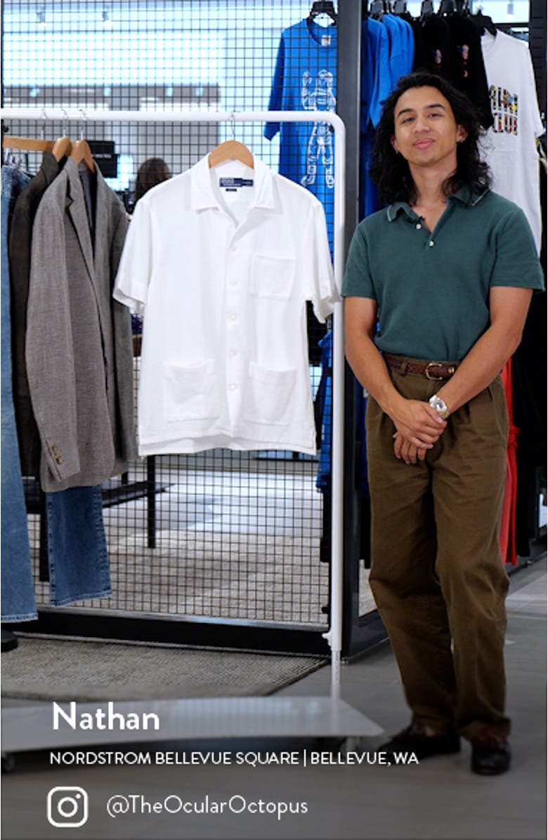 Classic Fit Textured Camp Shirt, sales video thumbnail