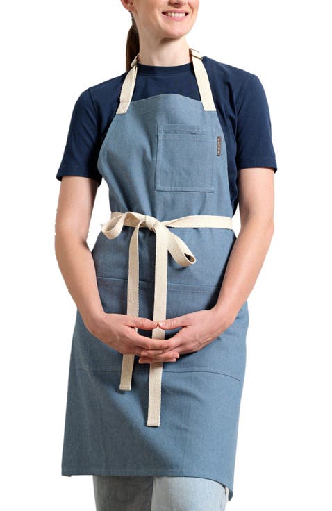 Bib Apron with Pockets - Twill