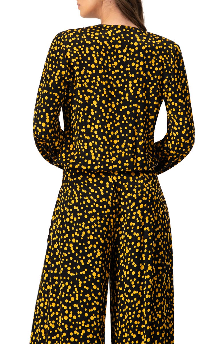 IVONNE Polka Dot Straight Blouse, Alternate, color, Black