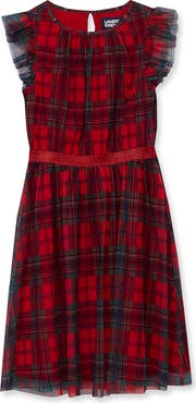 Lands' End Girls Sleeveless Plaid Dress