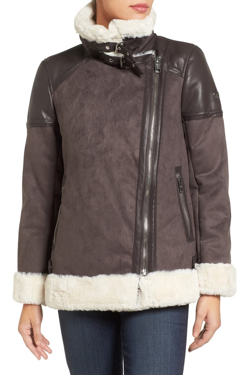 MICHAEL Michael Kors Faux Shearling Jacket, Alternate, color, 