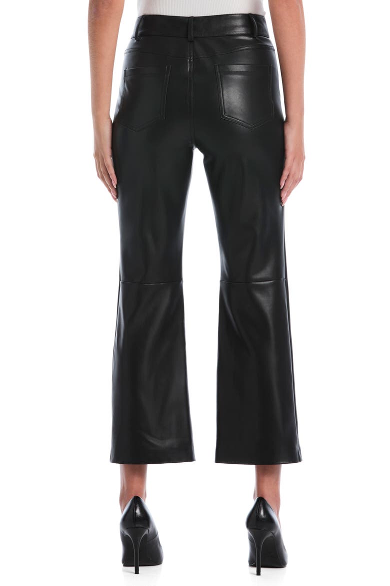 Cropped Faux Leather Bootcut Pants, Alternate, color, BLACK
