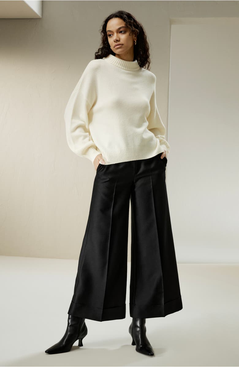 Lilysilk Drop shoulder Wool Sweater, Alternate, color, White