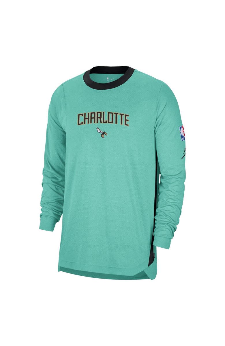 Jordan Brand Men's Jordan Brand Mint Charlotte Hornets 2024/25 City Edition Authentic Pregame Performance Long Sleeve Shooting T-Shirt, Alternate, color, 