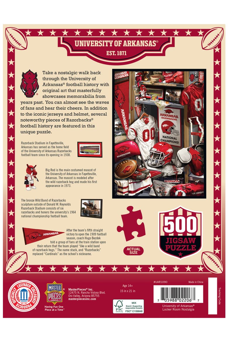 Arkansas Razorbacks Locker 500pc Puzzle, Alternate, color, Multicolor