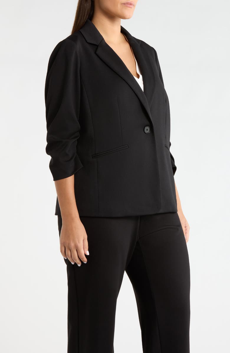 AK ANNE KLEIN Scrunch Sleeve Ponte Knit Blazer, Alternate, color, 