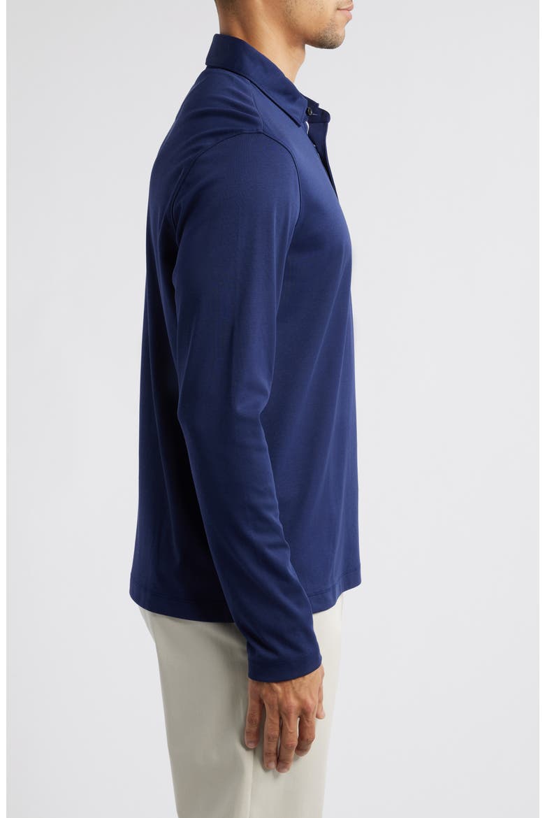 Damaschino Wrinkle Free Long Sleeve Polo, Alternate, color, NAVY