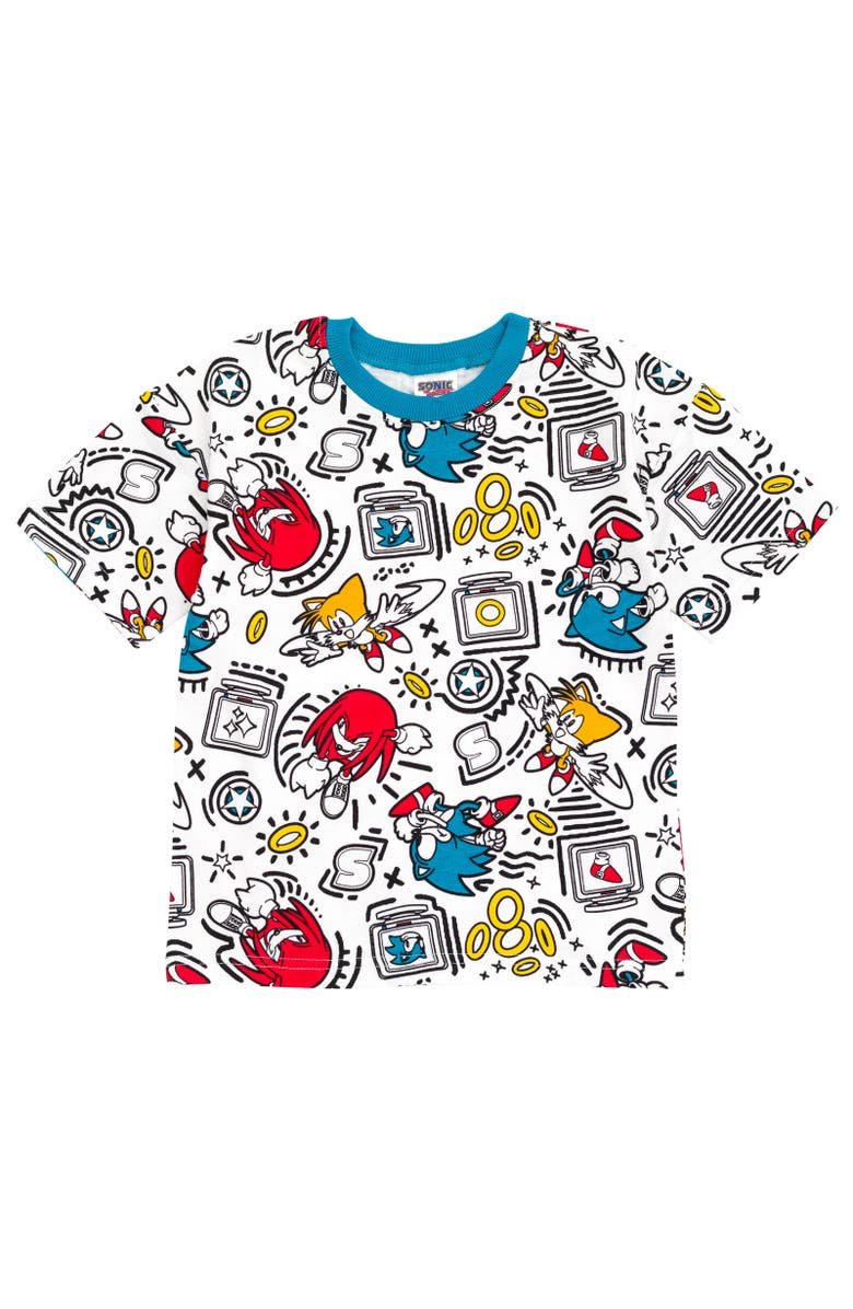 SEGA Sonic the Hedgehog T-Shirt & French Terry Shorts Set, Alternate, color, White