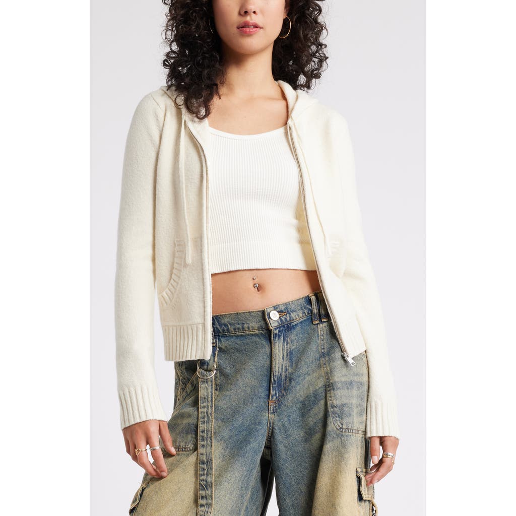 Bp. Cotton Blend Hooded Cardigan In Ivory Dove