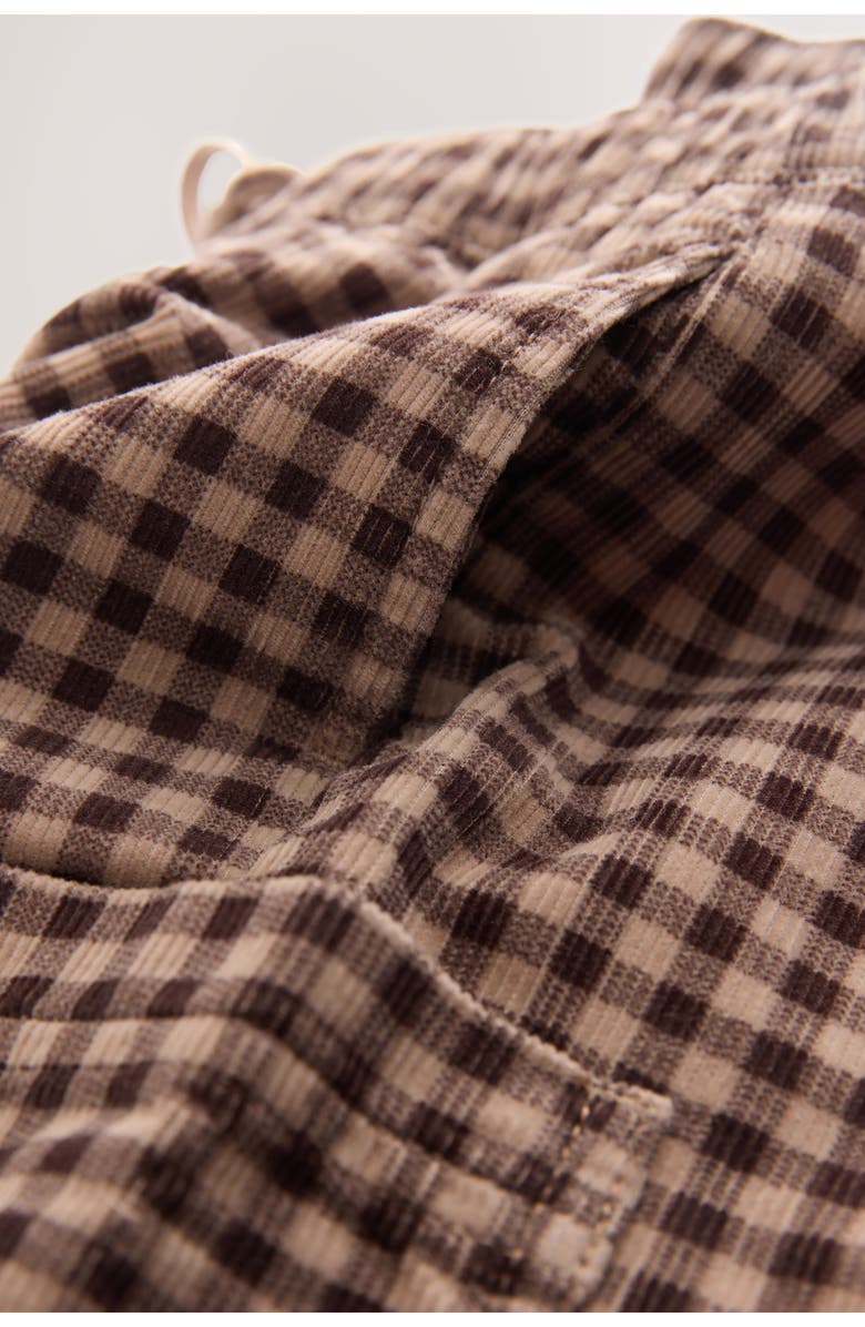 NEXT Kids' Gingham Corduroy Cargo Pants, Alternate, color, Brown