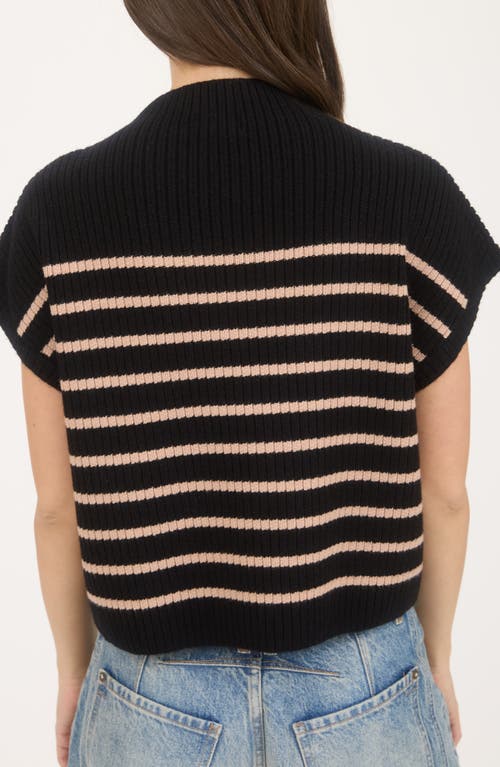 Blu Pepper Mock Neck Pullover Sweater In Black